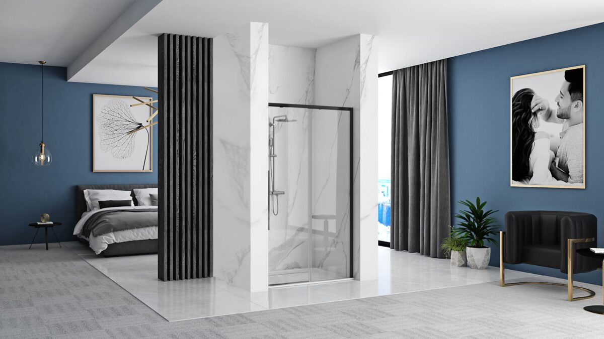 Usa pentru dus SOLAR BLACK MAT 90 - imagine 3