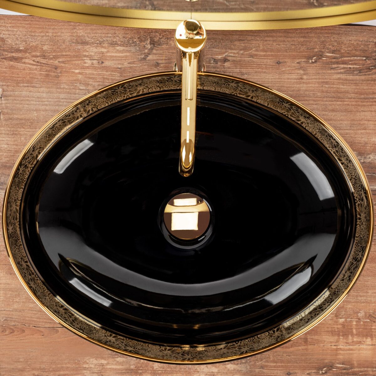 Lavoar pe blat Margot Gold / Black ceramic - imagine 3