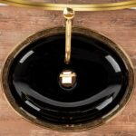 Lavoar pe blat Margot Gold / Black ceramic - imagine 3