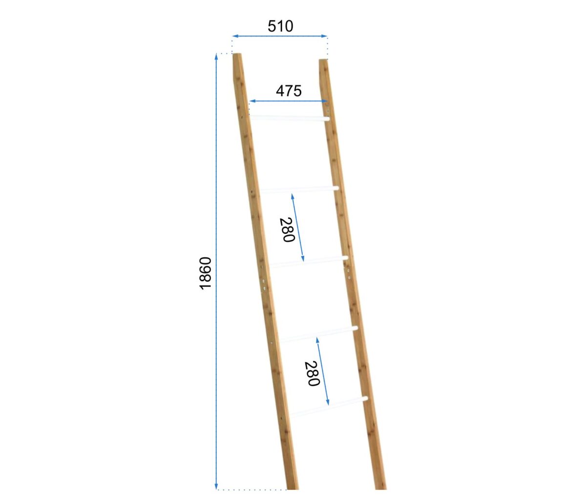 Raft pentru carti înalt BAMBUS 186cm - imagine 10