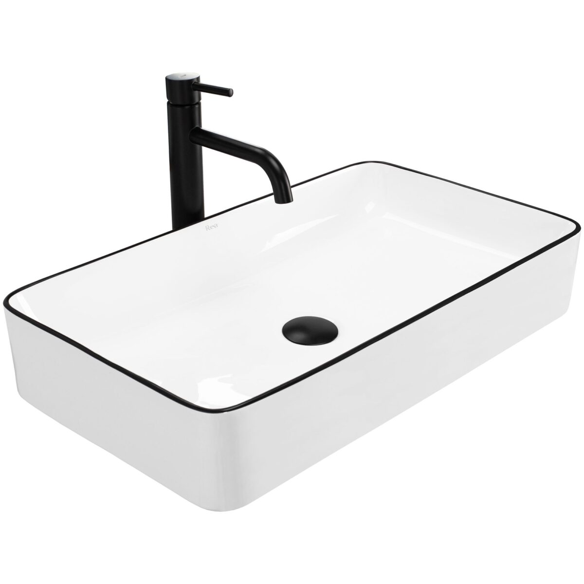 Lavoar pentru blat Rea Denis Black Edge - imagine 1