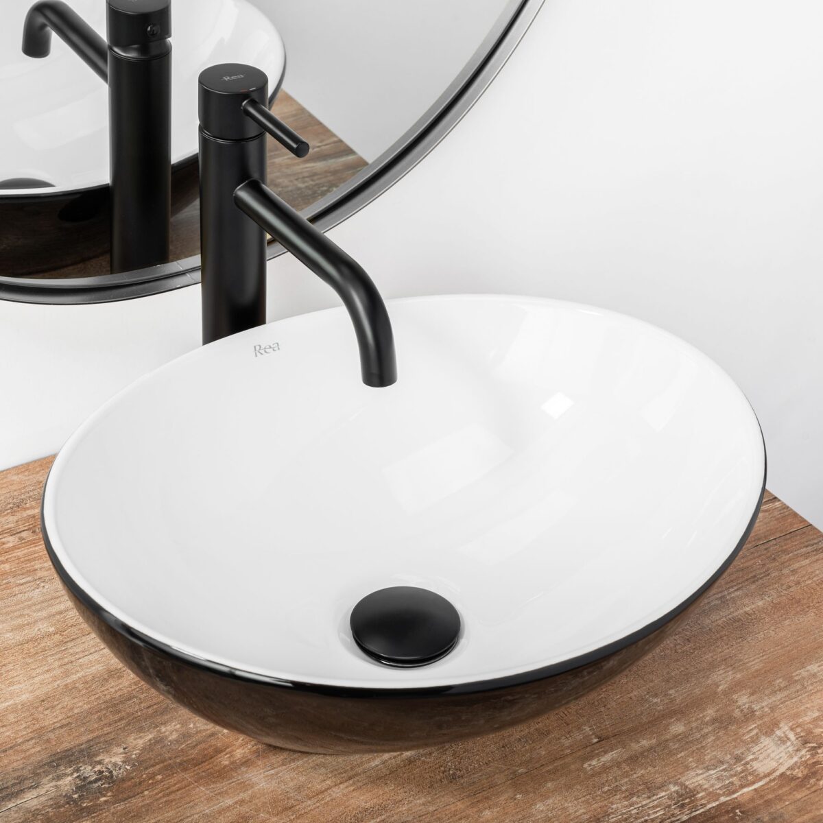 Lavoar pe blat Rea Sofia White Black - imagine 3