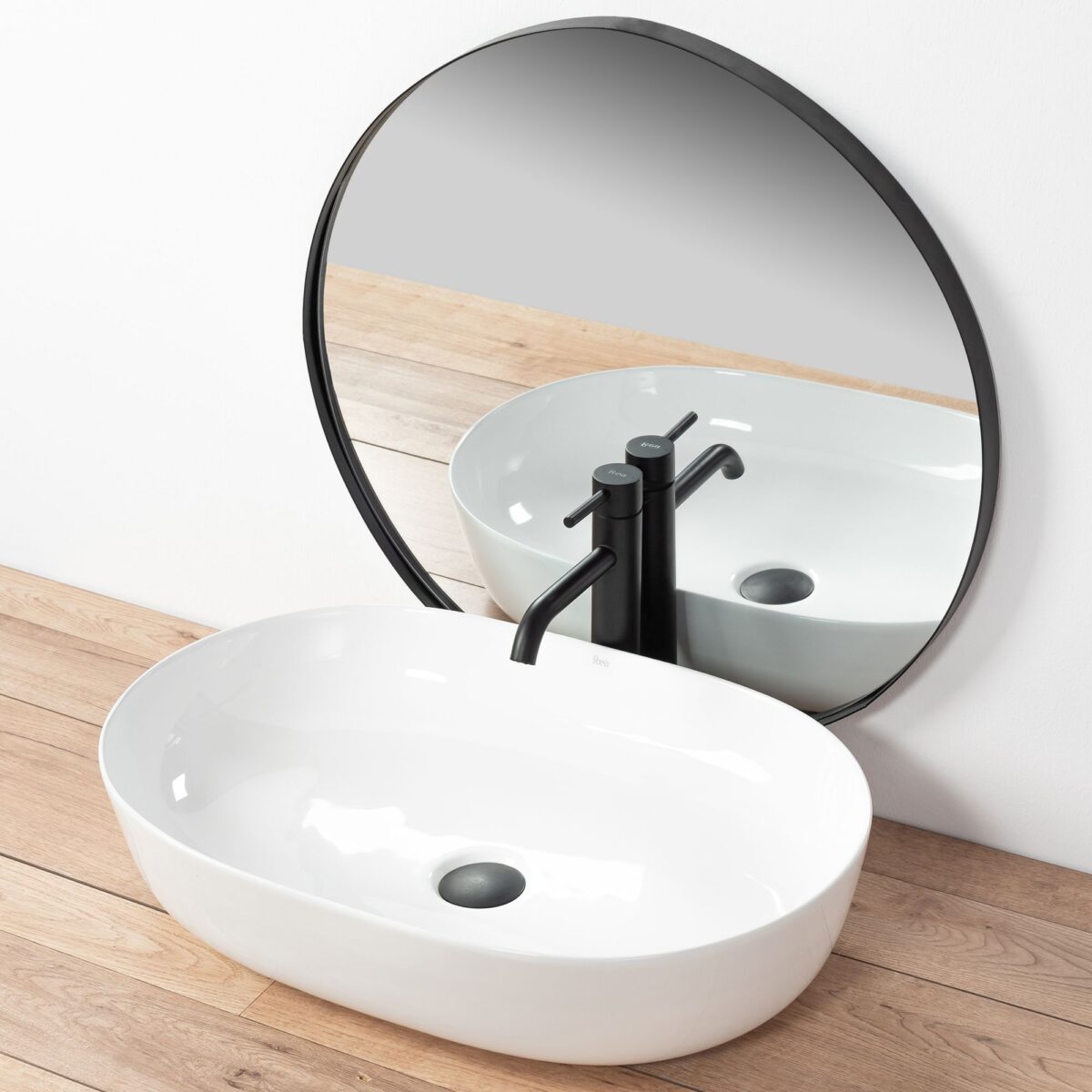 Lavoar ceramic pentru blat CLEO alb - REA - imagine 4