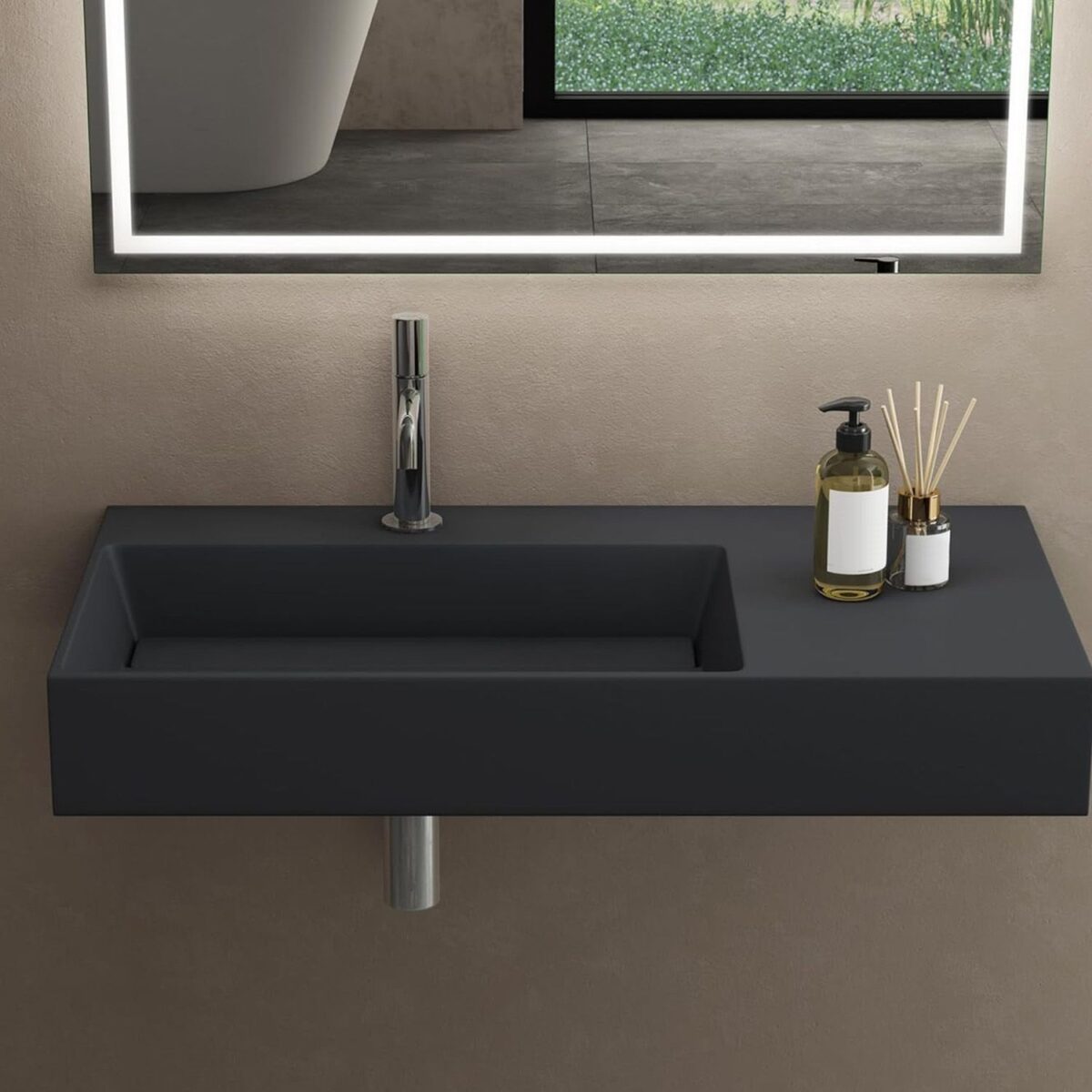 Lavoar pentru blat  Archi 90 CM Grey MATT - imagine 3