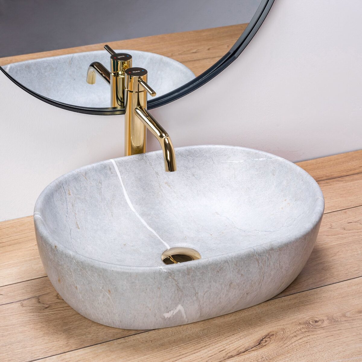 Lavoar pentru blat Rea Lara Gri Grey - imagine 1