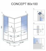 Cabina de dus Rea Concept Black 80x100 - imagine 4