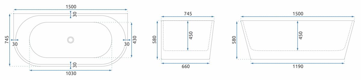 Cada din acril OLIMPIA 150cm - imagine 6