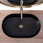 Lavoar ceramic pentru blat Rea Nadia Black Matt - imagine 3