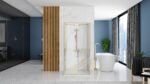 Cabina de dus de perete REA Rapid Slide  Brush Gold - imagine 3