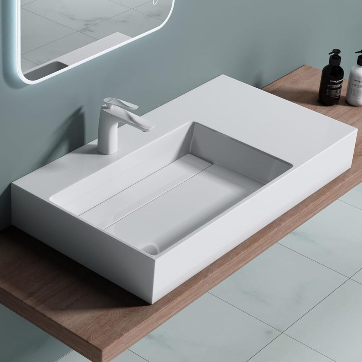 Lavoar pentru blat  Archi 75 CM White - imagine 6