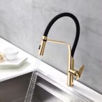 Baterie de bucătărie Rea Castor Auriu gold 2 moduri de curgere - imagine 5