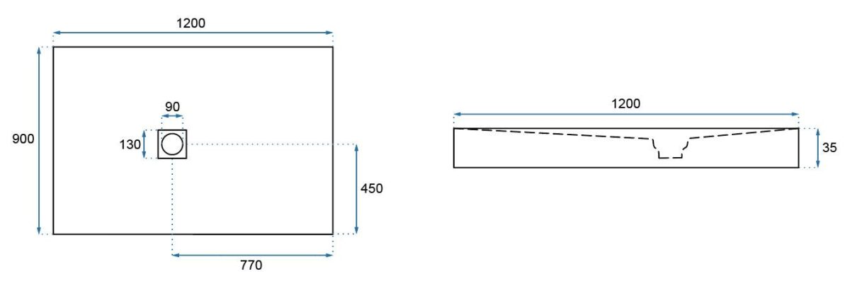 Cadita de dus Rea Stone din piatra 90 x 120 - imagine 6