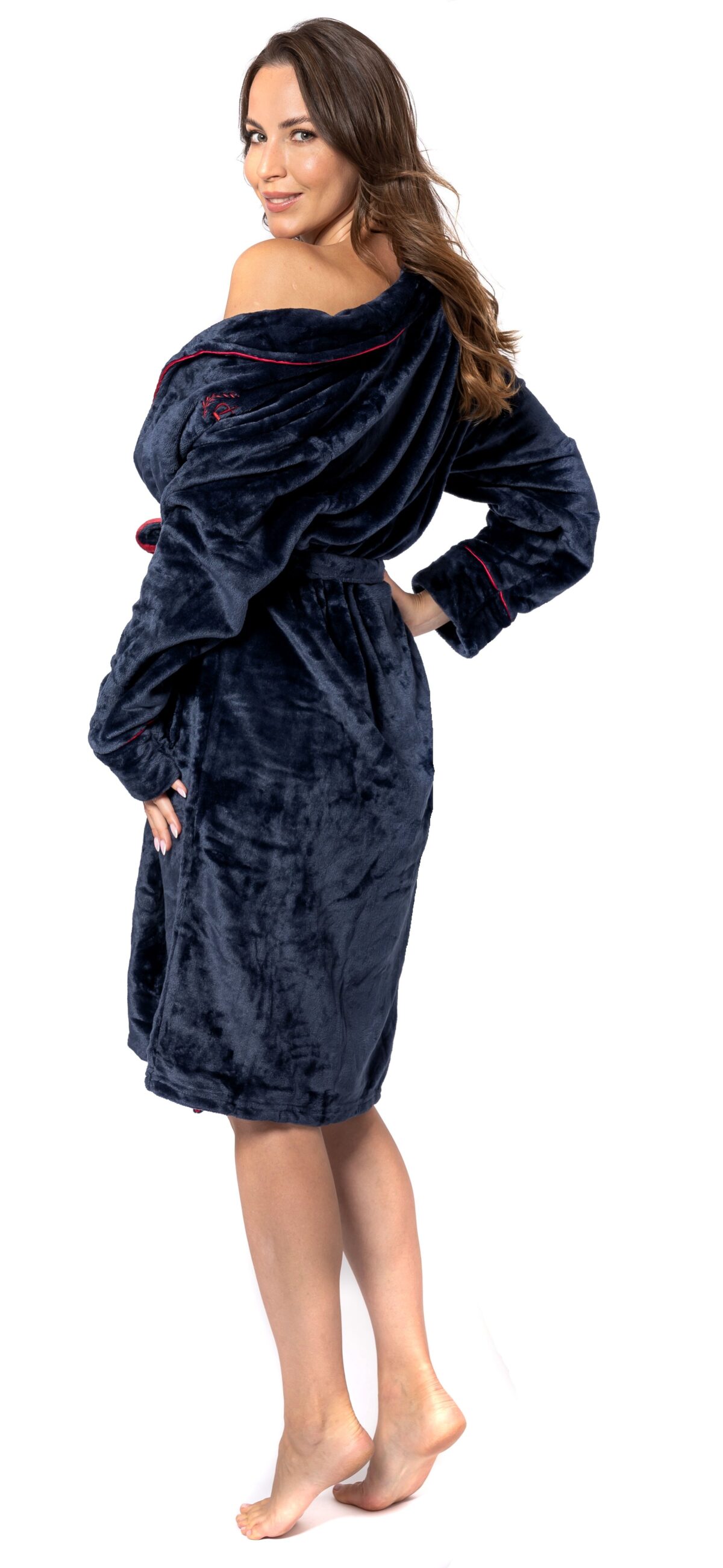 Halat de baie Roger Women Navy Red M - imagine 4